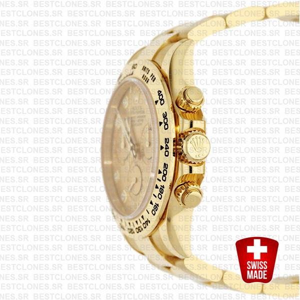 Rolex Cosmograph Daytona 18k Yellow Gold Wrap 904l Steel Diamond Gold Dial 40mm Ref:116508 Swiss Replica Watch