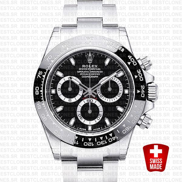 Rolex Daytona 2016 Ss Black Ceramic Bezel 116500 40mm Replica