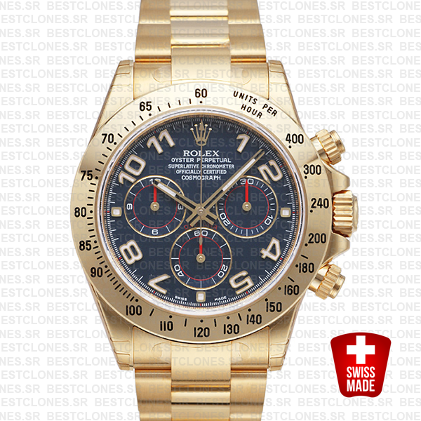 Rolex Daytona Gold Blue Arabic 40mm 116528