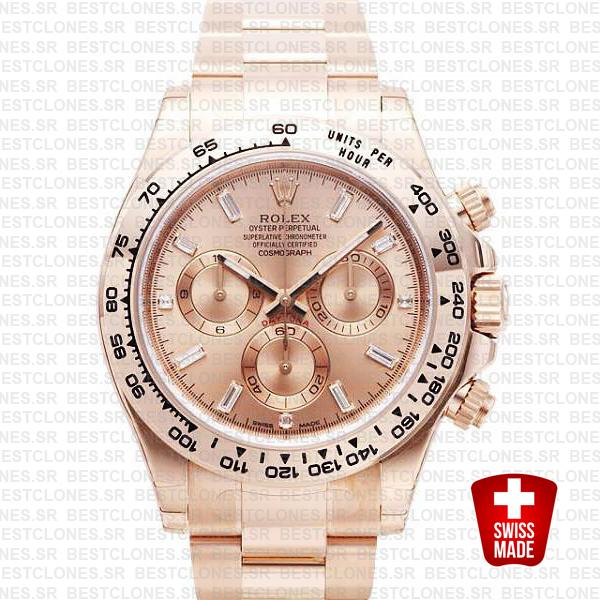 Rolex Daytona Pink Gold Dial 18k Diamonds Gold 116505 40mm