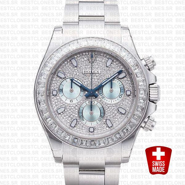 Rolex Daytona Ss Platinum Diamonds 50mm 116576 Swiss Replica