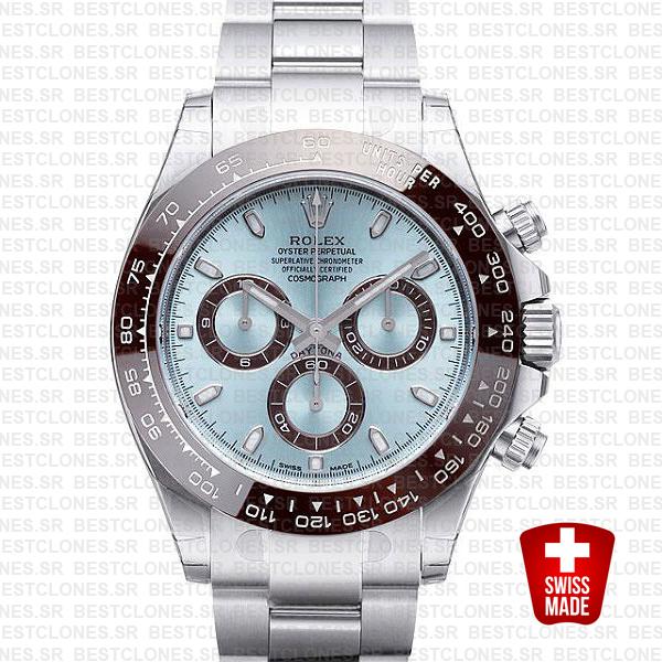 Rolex Daytona Ss Platinum Ice Blue Ceramic 116506 40mm Swiss Replica