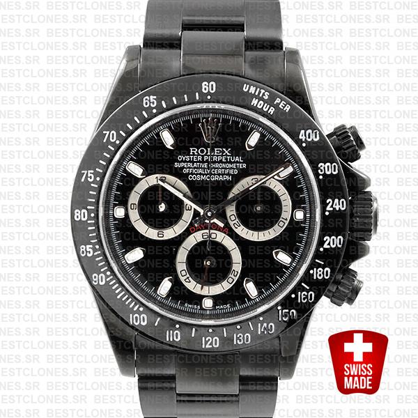 Rolex Daytona Swiss Replica 116520 Black Dlc