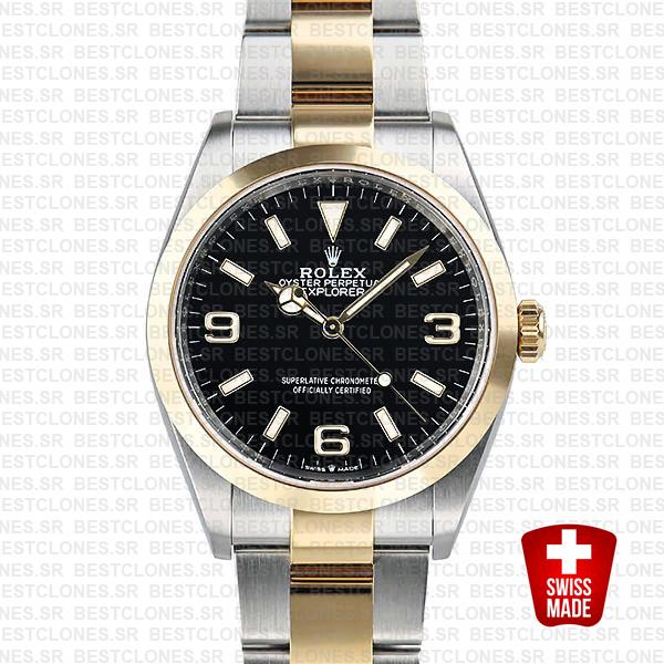 Swiss Replica Rolex Explorer I 36mm 2tone 124273