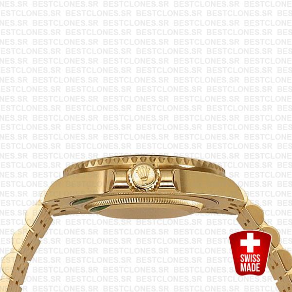 Rolex Gmt-master Ii Jubilee 18k Yellow Gold Black Dial Ceramic Bezel 40mm Swiss Made Replica Superclone Watch Ref.126718grnr