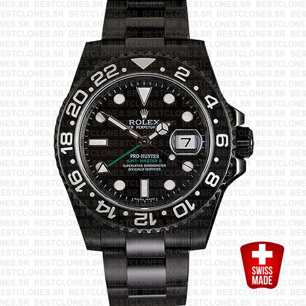 Rolex Gmt Master Ii Pro Hunter Dlc Black Ceramic 40mm Oversized 116710 Swiss Replica