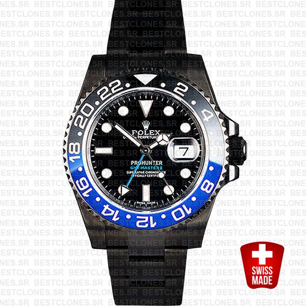 Rolex Gmt Master Ii Pro Hunter Dlc Blue Black Ceramic 40mm Oversized 116710 Replica