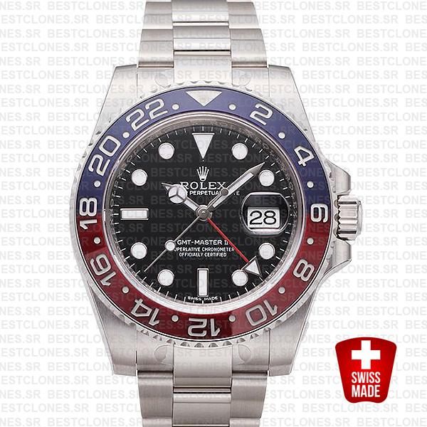 Rolex Gmt Master Ii White Gold Red Blue Ceramic 40mm 116719