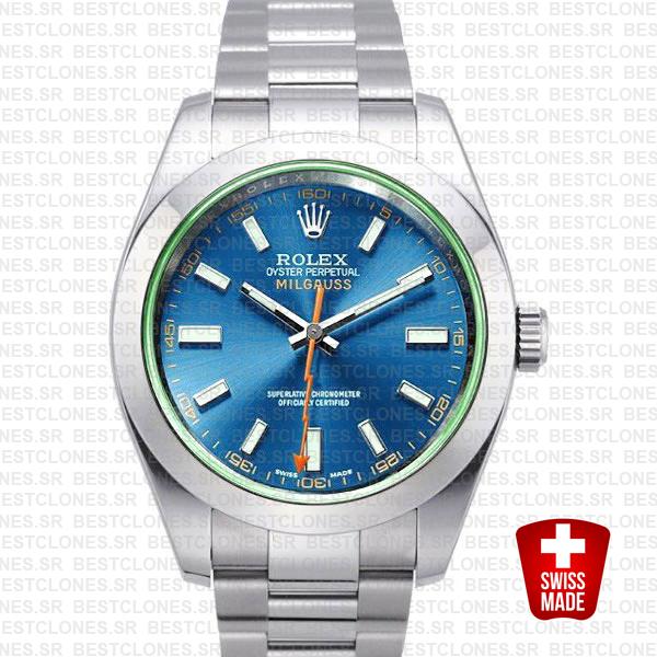 Rolex Milgauss Blue Dial 40mm 116400 Swiss Replica