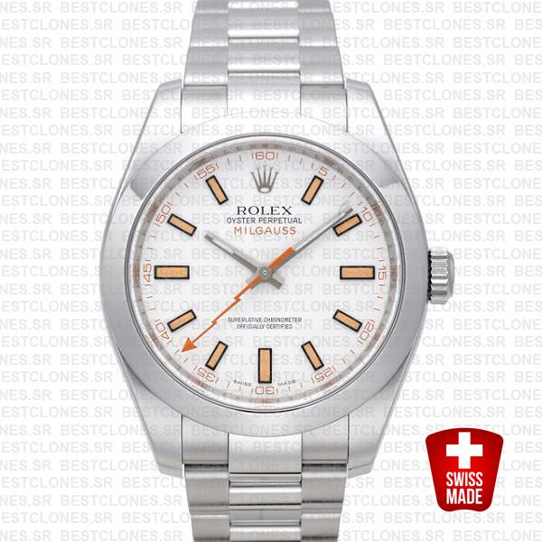 Rolex Milgauss White Dial 40mm 116400 Swiss Replica