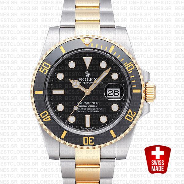 Rolex Submariner 2 Tone Black Ceramic 40mm 116613