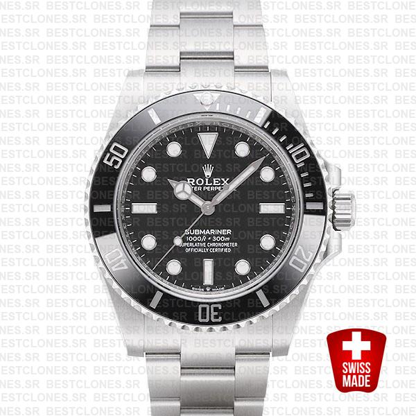 Rolex Submariner 41mm 904l Steel No-date Black Dial Ceramic Bezel 124060  Swiss Replica Watch