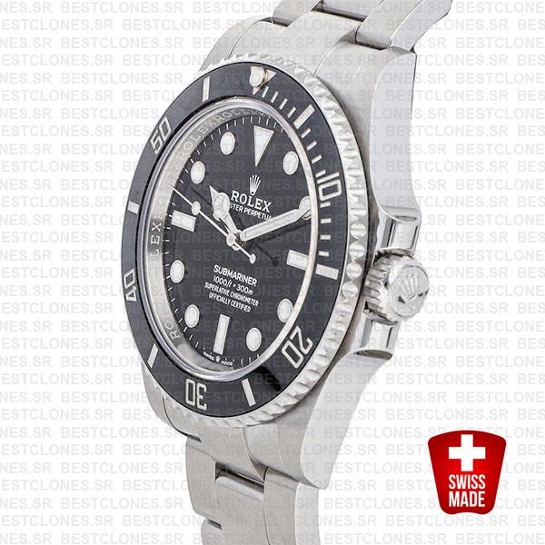 Rolex Submariner 41mm 904l Steel No-date Black Dial Ceramic Bezel 124060  Swiss Replica Watch