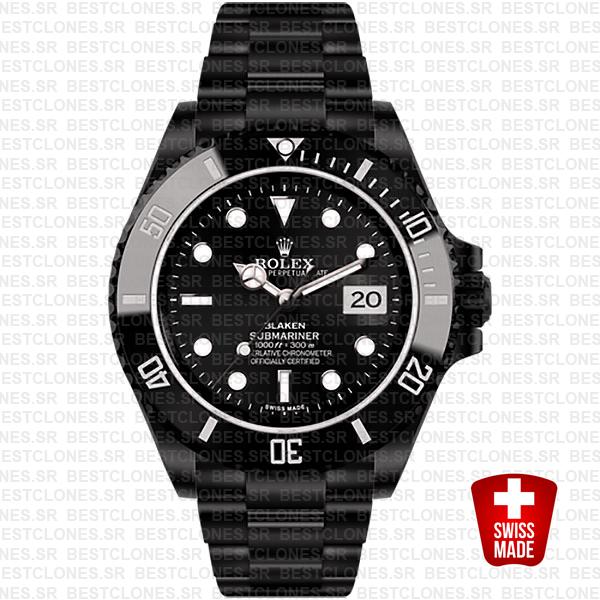 Rolex Submariner Blaken Black Dial Dlc Black Ceramic Bezel