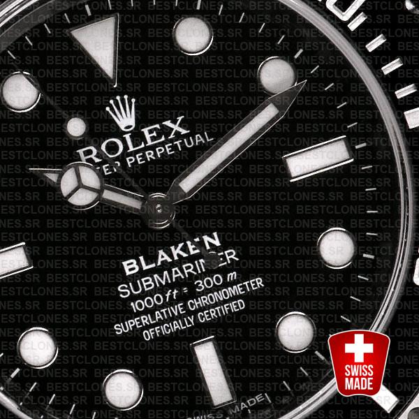 Rolex Submariner Blaken Black Dial Dlc Black Ceramic Bezel