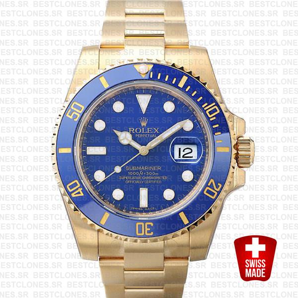 Rolex Submariner Gold Blue Ceramic 40mm 116618