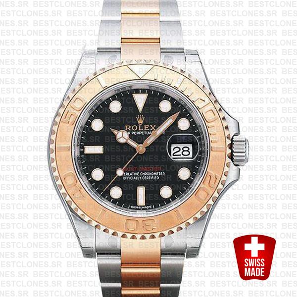 Rolex Yacht Master 2016 Rose Gold 2 Tone Black 40mm 116621